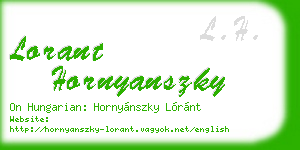 lorant hornyanszky business card