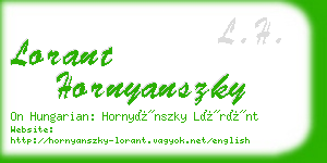 lorant hornyanszky business card